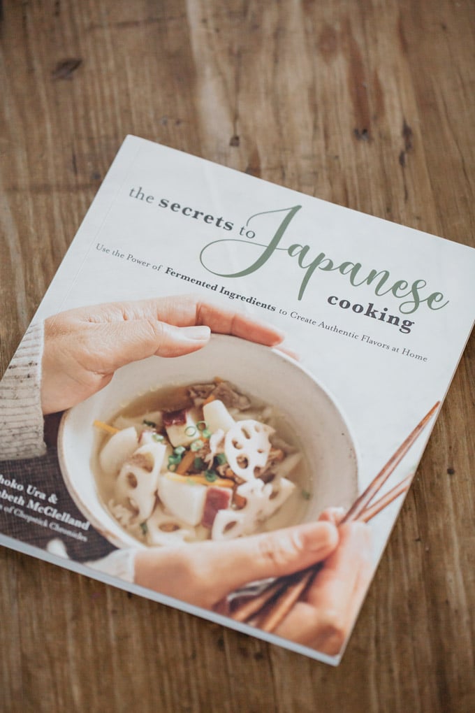 The secret to Japanese cooking cookbook on the table