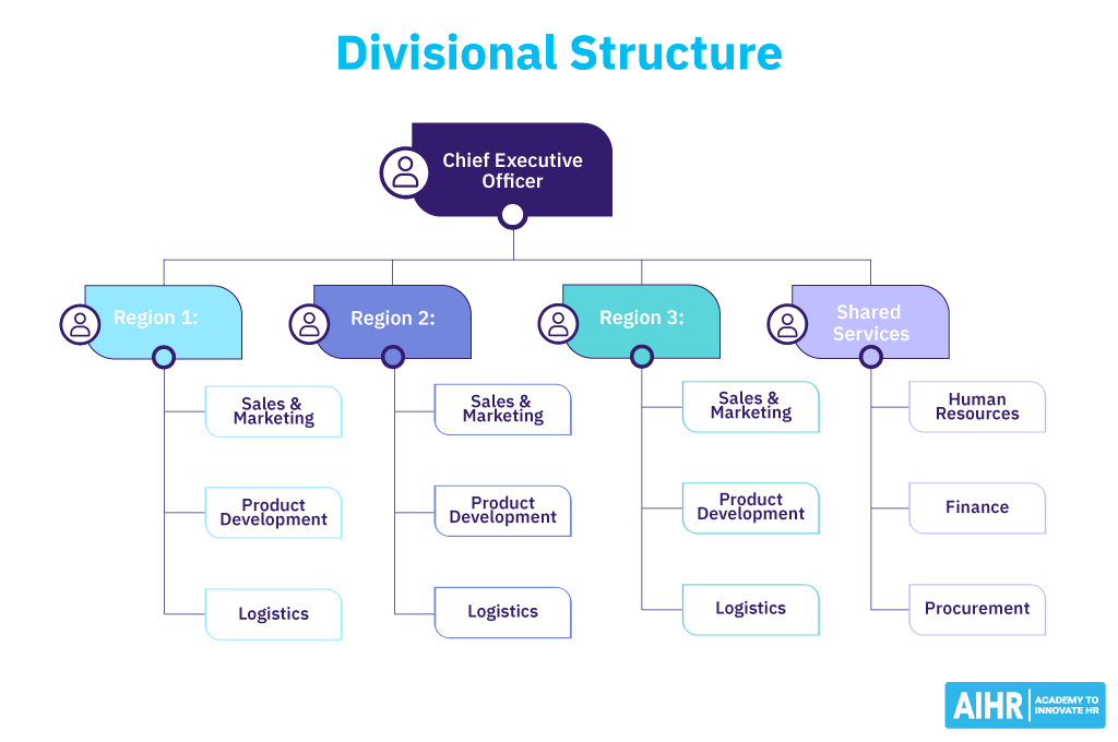 Divisional or product structure organization chart.