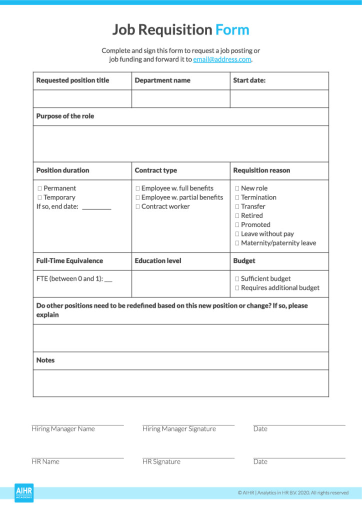 job requisition form